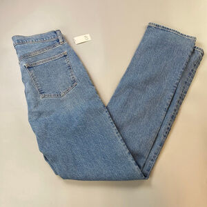GAP 90s Straight High Rise Jeans Womens 30 10 TALL Blue Normcore Capsule Errands